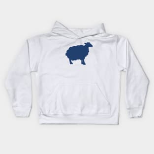 Sheep Silhouette Pattern in Blue Kids Hoodie